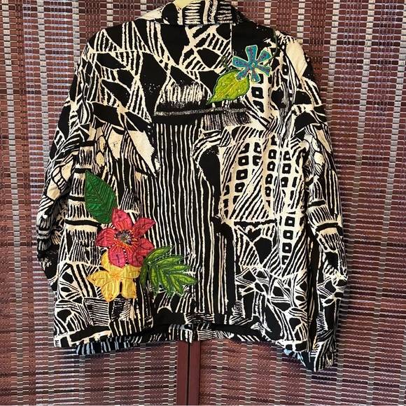 Vintage 90's UNITS embroidered jacket LARGE floral - Picture 8 of 10